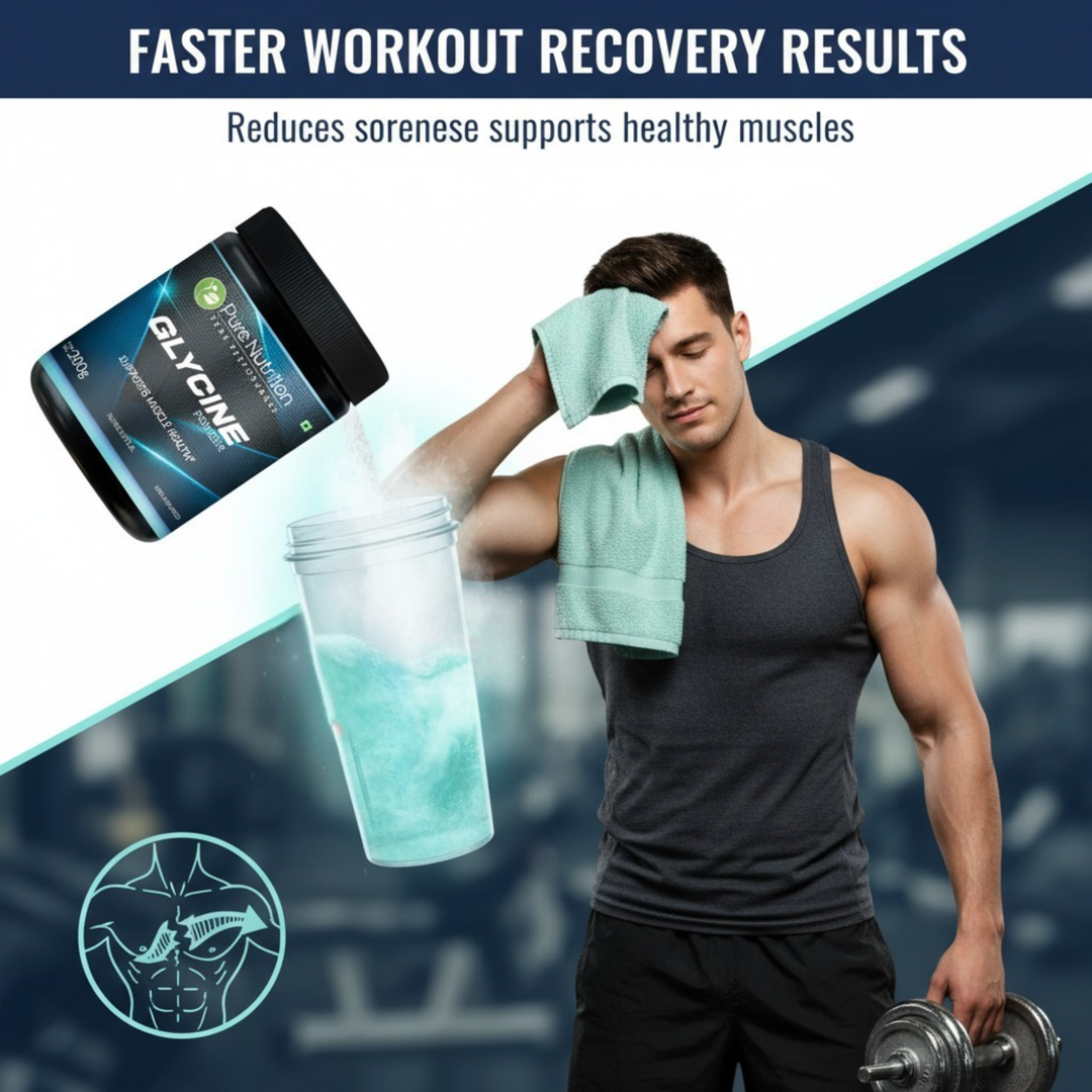 Glycine Powder 200g | Amino Acid for Sleep, Muscle & Collagen Support