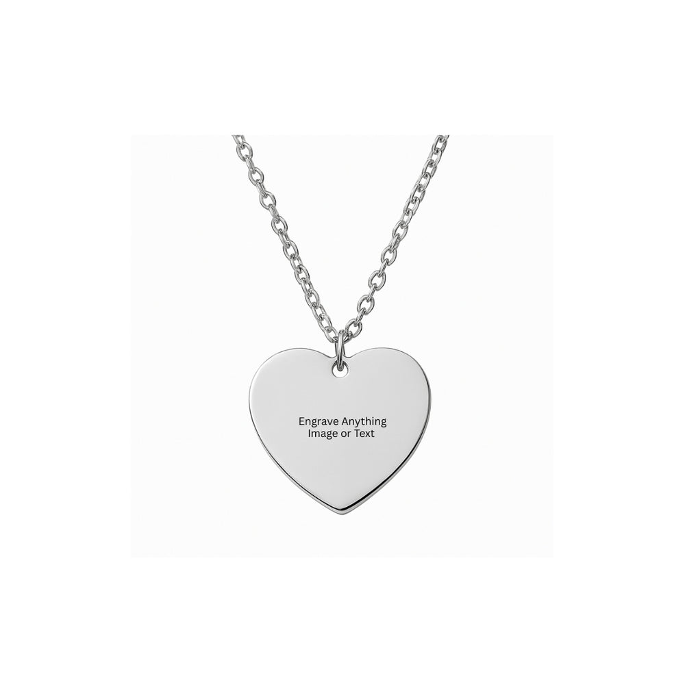 SILVERSUTRA Personalised Heart Necklace For Her | Engrave your name, image, date and more