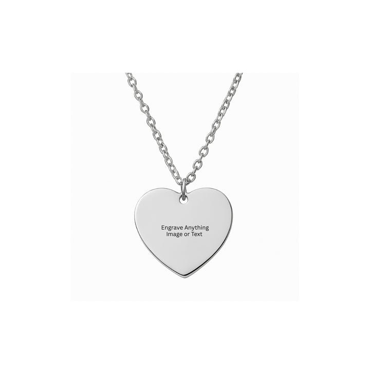 SILVERSUTRA Personalised Heart Necklace For Her | Engrave your name, image, date and more