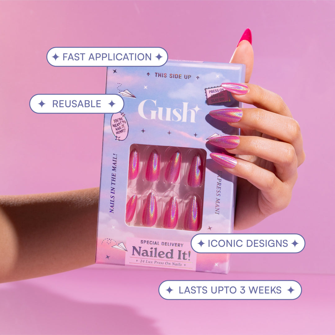 Abstract Purple Swirl | Medium Almond, Press on Nails