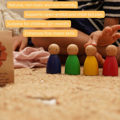 Friends - Set of Four Wooden Peg Dolls