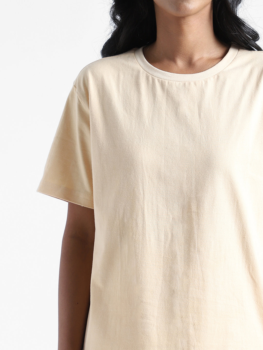 LivBio Women's T-Shirt | Rust Cream | 100% Organic Cotton | Naturally Dyed Fiber | Casual Crew Neck