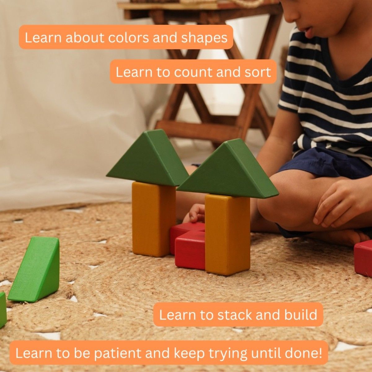 Earthy Rhythm - Multicolored Geo Blocks