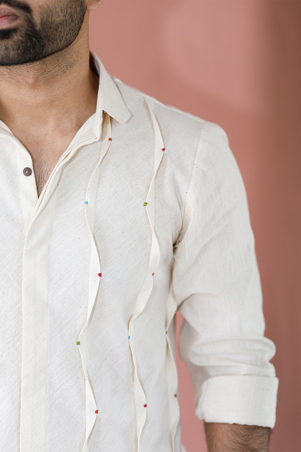 ITIDOR Niran Shirt - Pleated Cuff, Embroided Pleats On Front