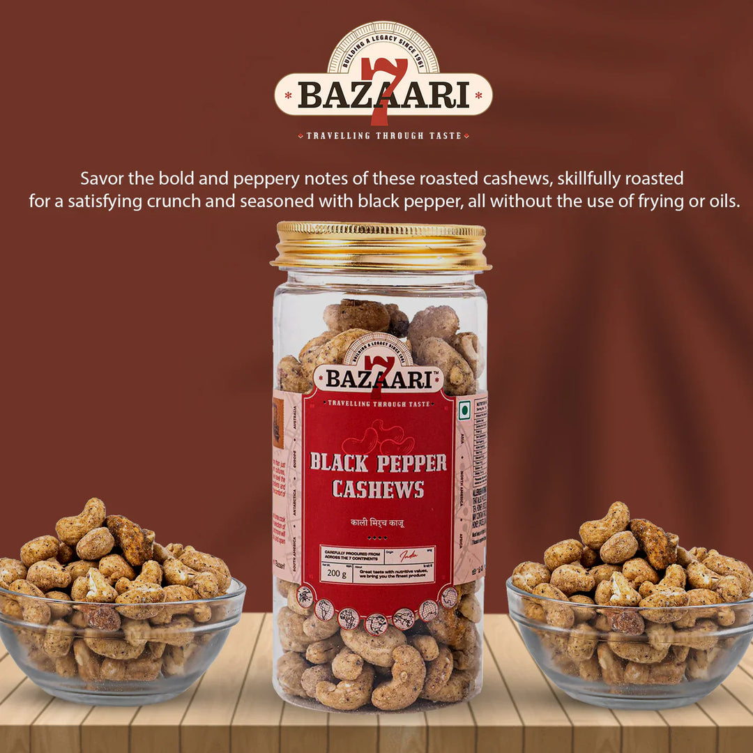 7 Bazaari Roasted Black Pepper Cashew 200 gm