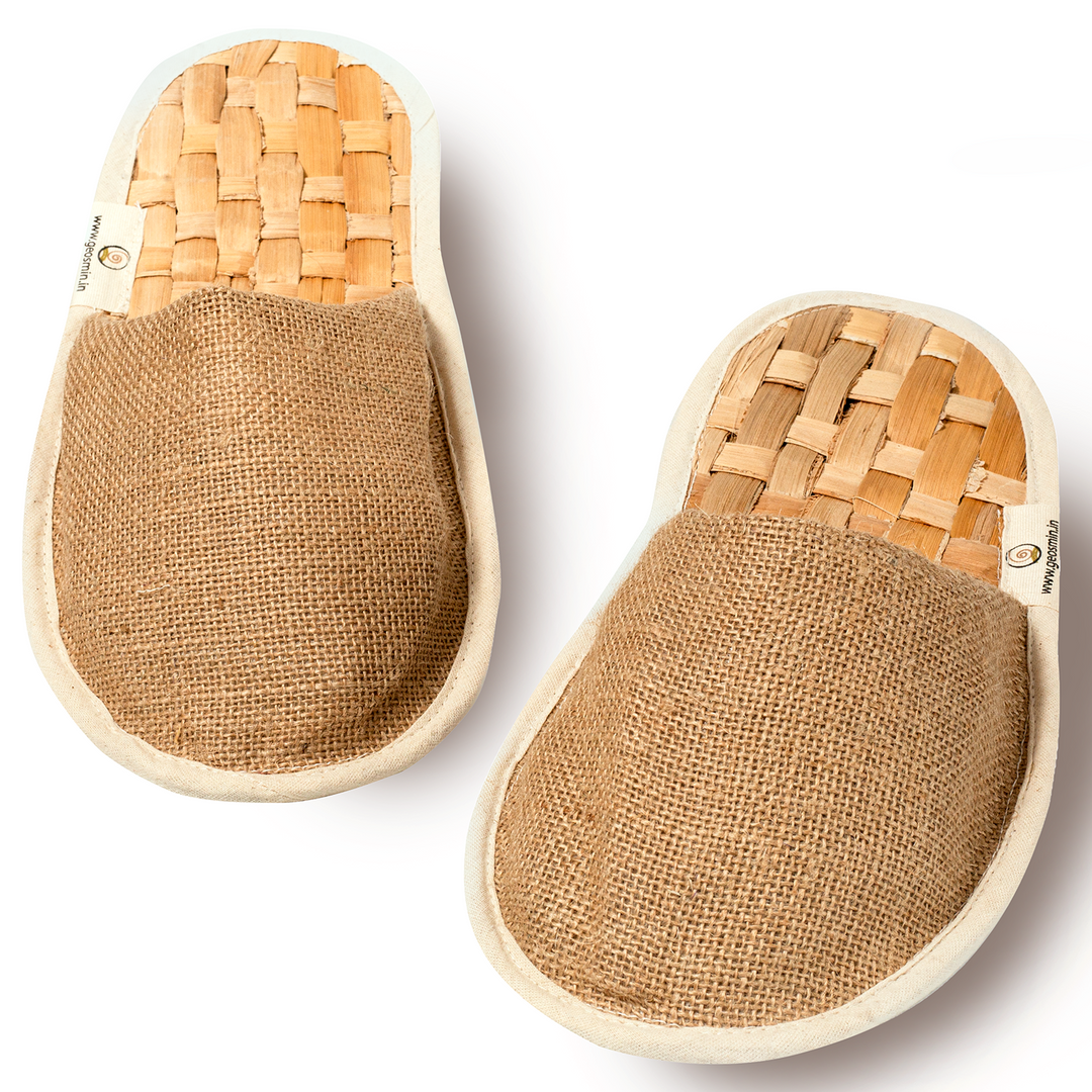 Geosmin Indoor slippers- banana waffle  | closed toe slidders (pack of 2)