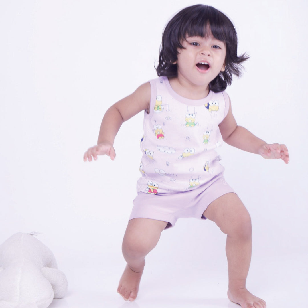 Snugkins 100% Organic Cotton Sleeveless T-Shirts Top and Shorts Set for Kids, Toddlers, Boys and Girl - Set of 1