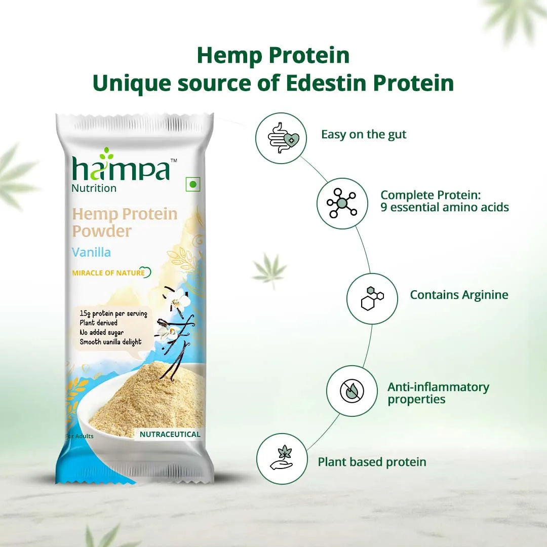 Hampa Wellness Hemp Protein Powder - Vanilla Flavour