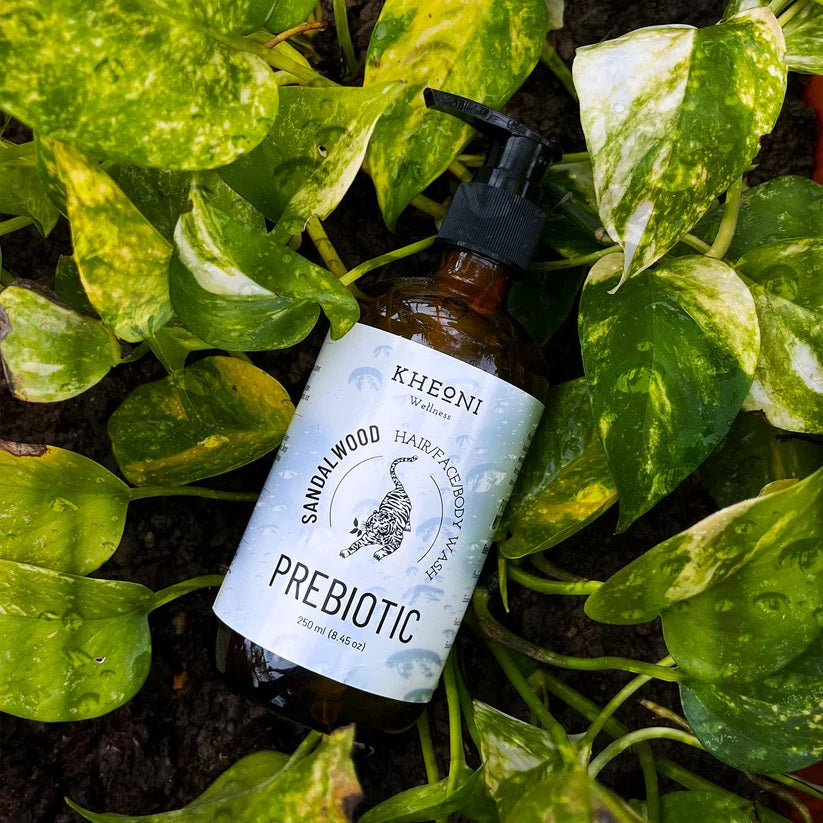 Kheoni Prebiotic Sandalwood | 3-in-1 Hair, Face & Body Wash