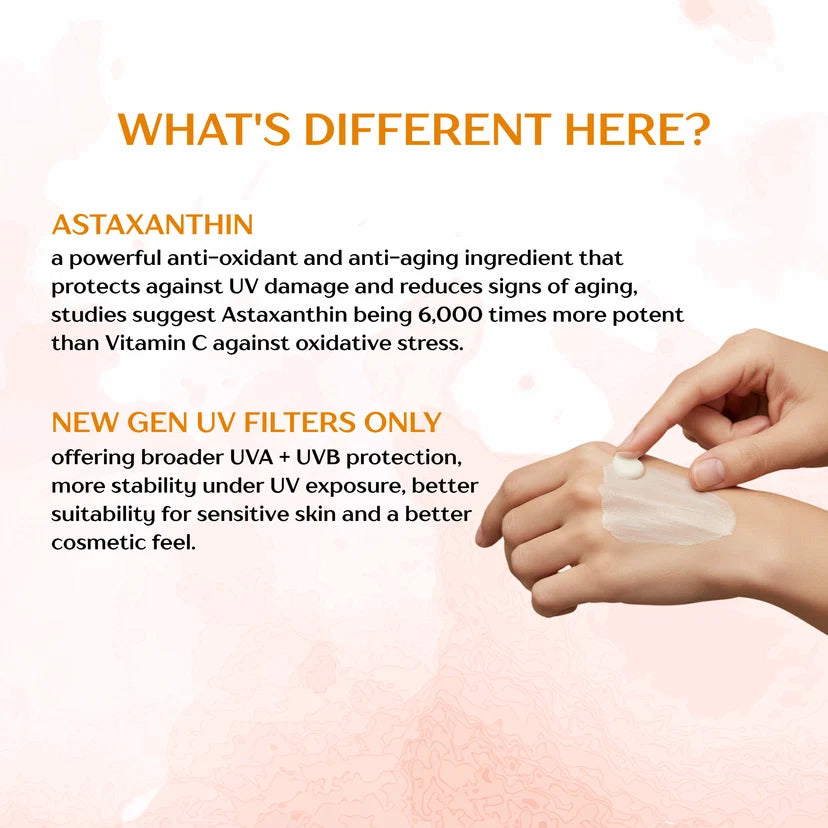Science & Roots Astaxanthin+Papaya Lightweight Fluid Sunscreen | In-Vivo Tested for SPF 50+ | Lightweight Fluid | Non-greasy | Suitable for sensitive skin | All skin types