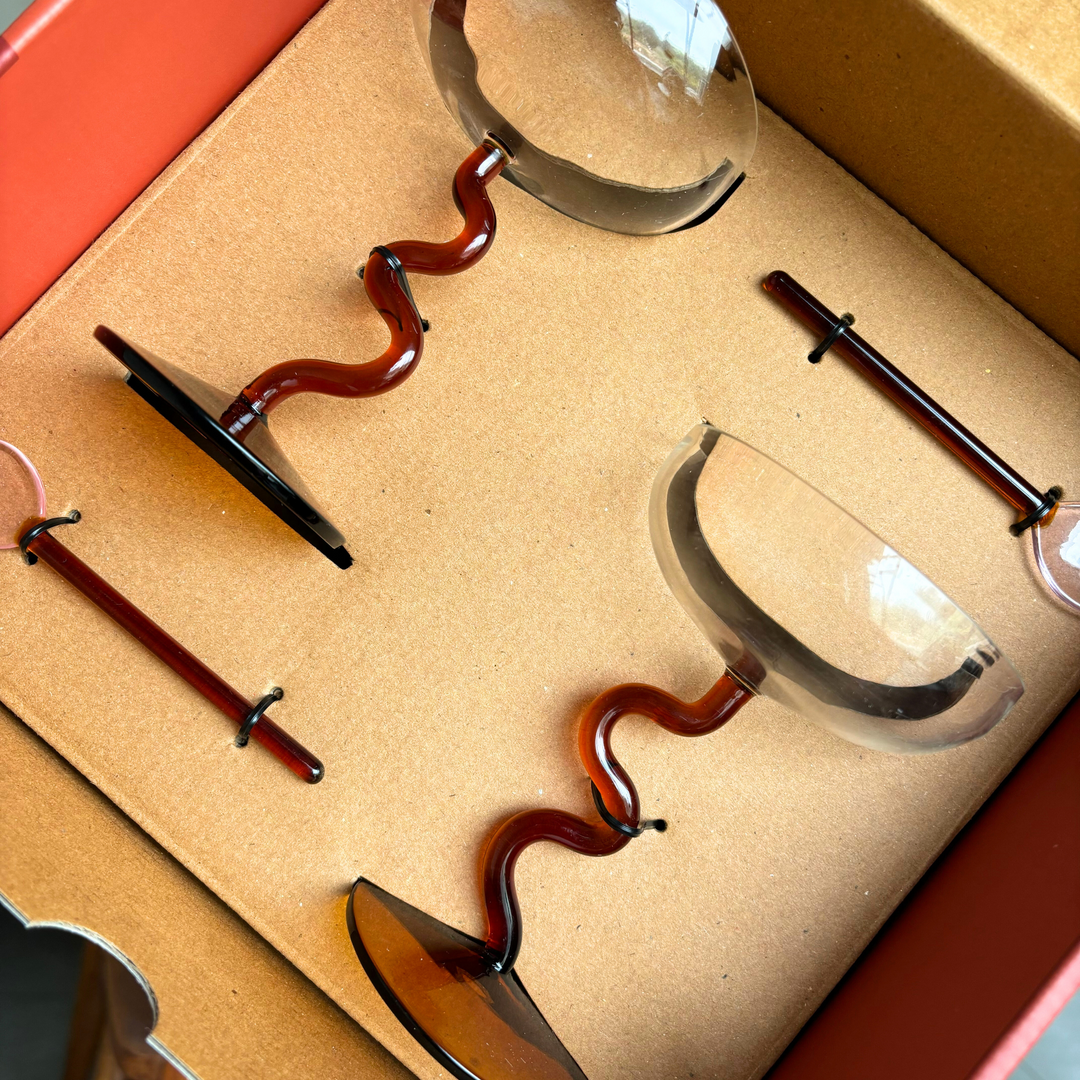 Muun Home Swirl Gift Set - Two Swirl Cocktail Glasses + Two Stirring Spoons