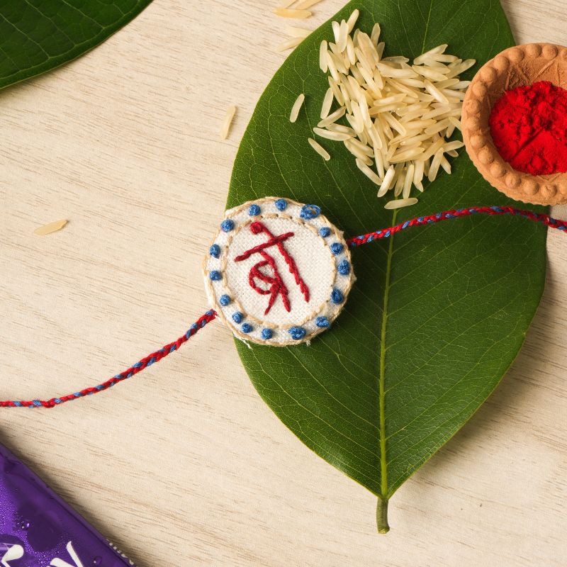 Ecokari Hand Embroidered Bro Rakhi