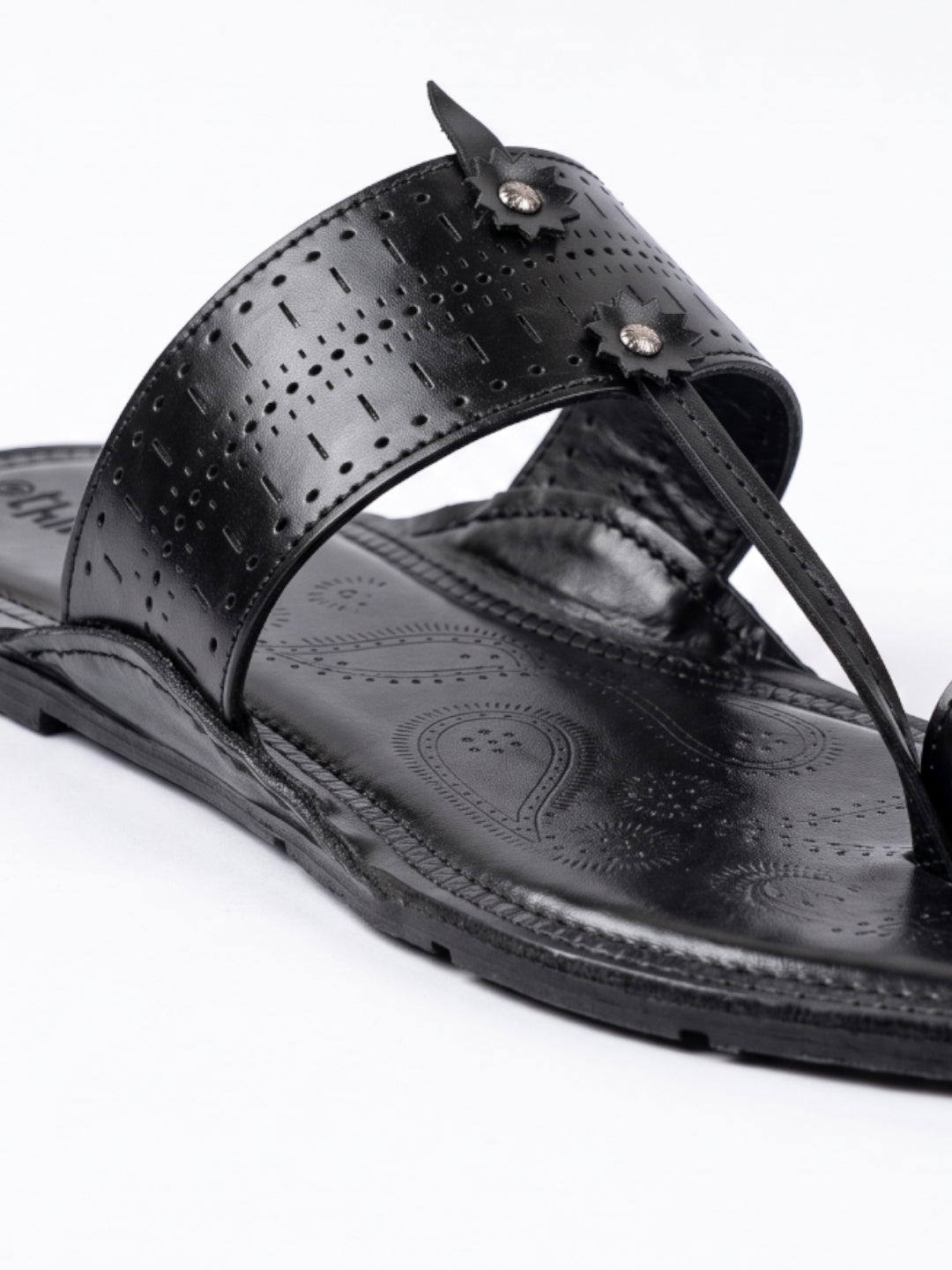 Raje Black Kolhapuri Chappal