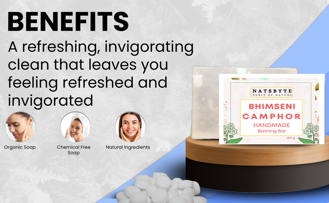 Natsbyte Handmade Camphor Soap for Bath - (Pack of 2) - 120 g x 2 Pcs