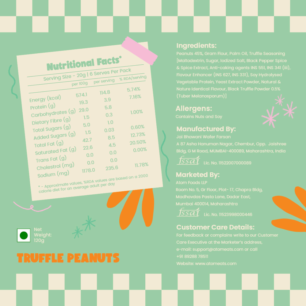 Atom Eats Truffle Peanuts | (50g X 2) Pack by Atom Eats