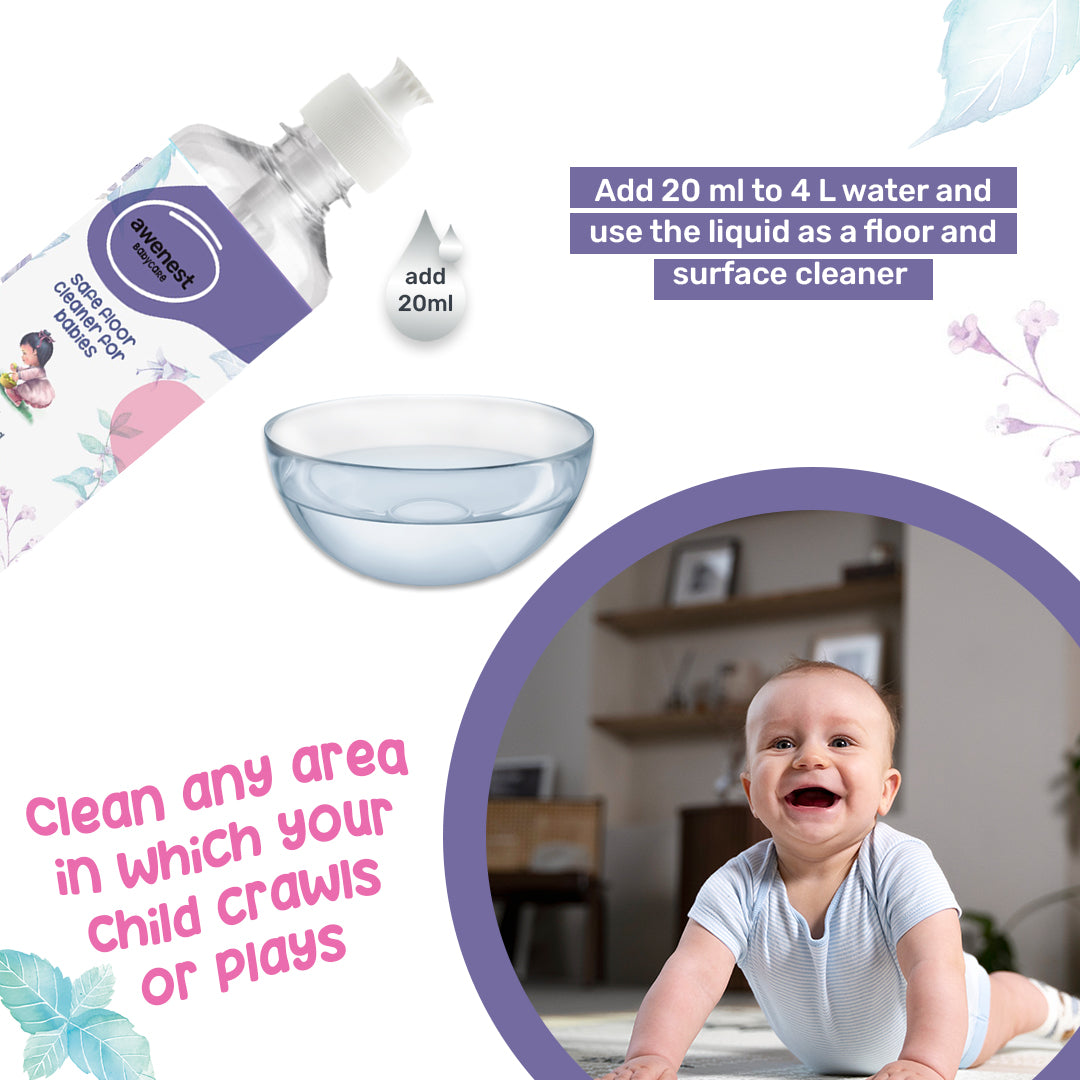 Awenest 100% plant-based Baby Natural Floor Cleaner | Made for Babies | For Play Areas, Baby Rooms | 500 ml