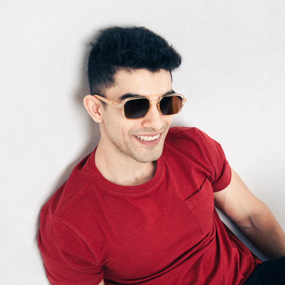 Monkstory Retro Wood Polarized Unisex Sunglasses - Transparent Brown