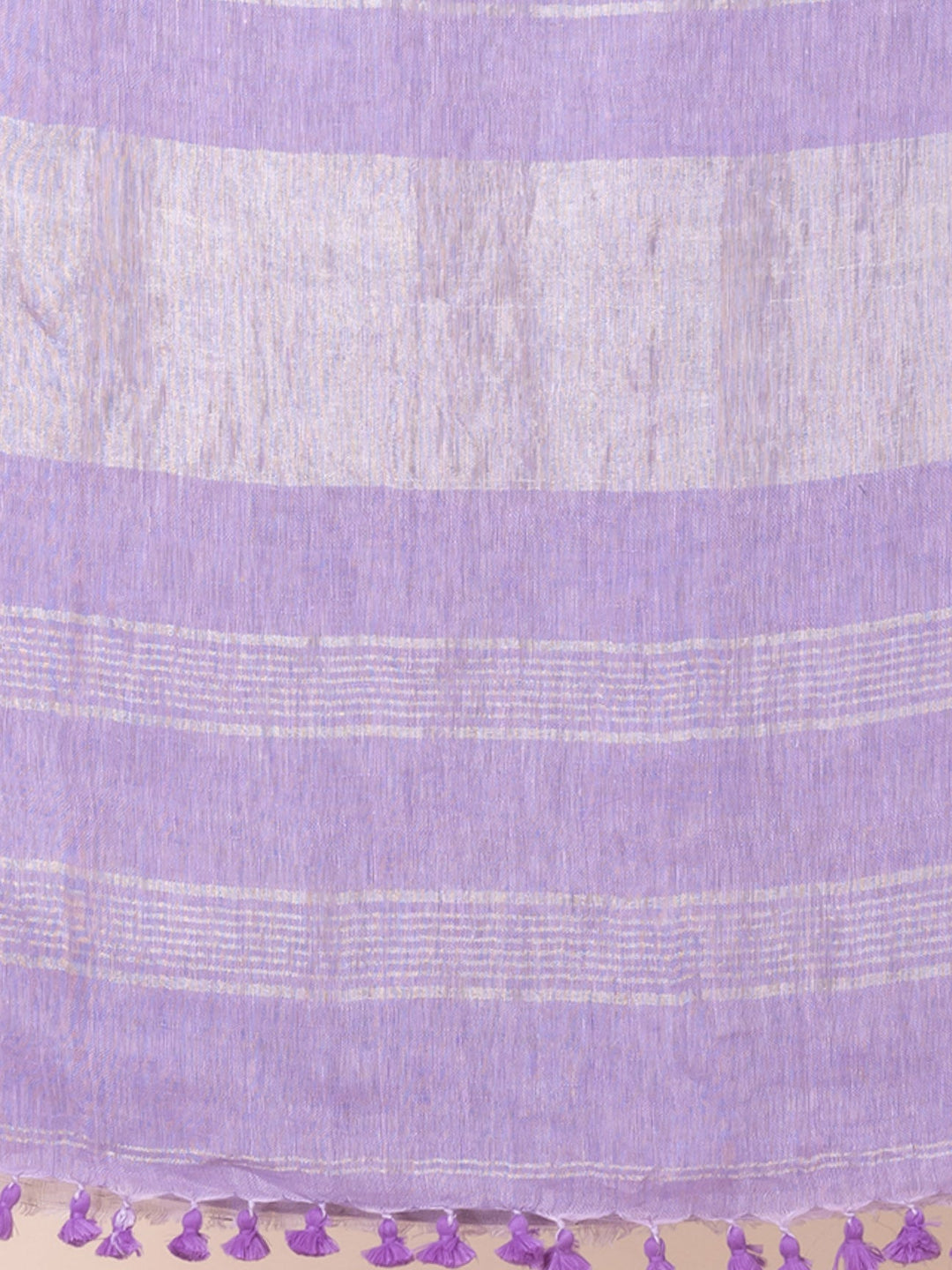 OCAU Blue Oasis - Pure Linen Solid Saree With Zari Border Without Blouse Piece II Dusty Blue