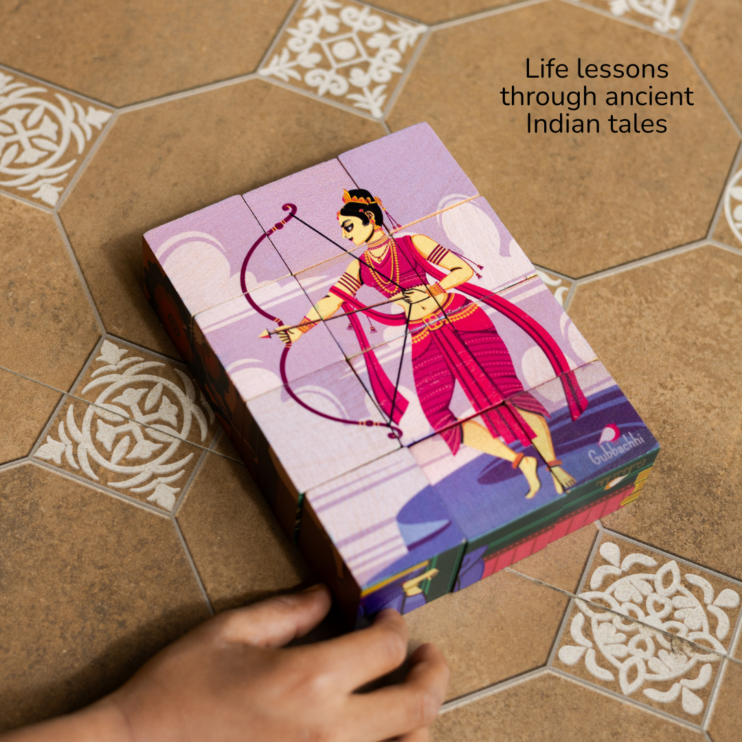 Gubbachhi Mahabharath wooden puzzle