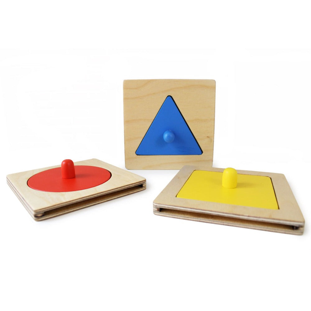 Shumee Montessori Wooden Shapes Peg Puzzle - Set of 3