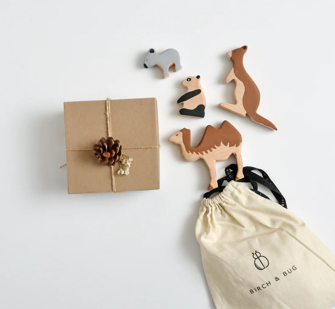 BIRCH & BUG Exotic Animals Set of 4