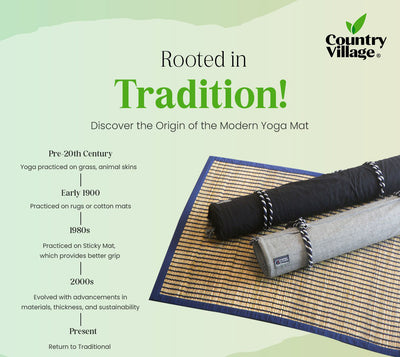 Country Village Medicinal Herb Yoga Mat and Exercise Mat with Carrying Strap