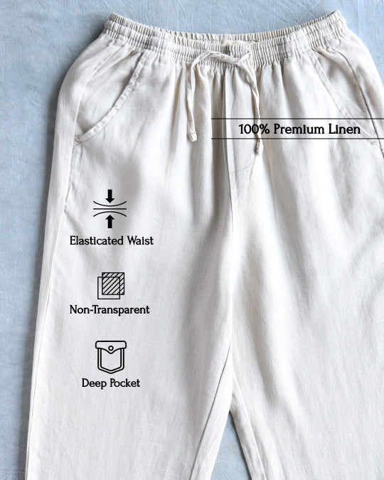 100% Premium Linen Relaxed fit pants- Men&