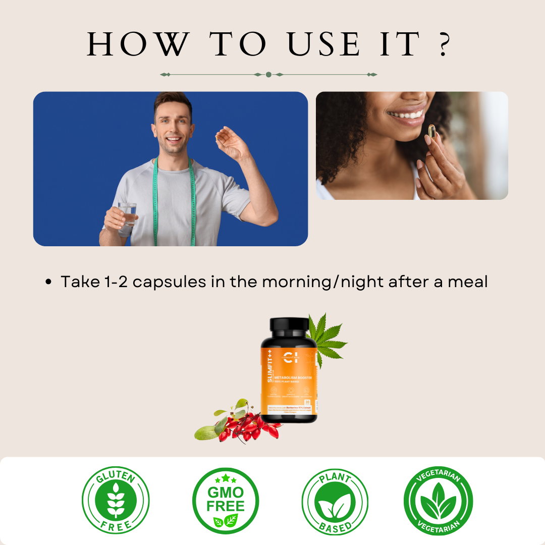 CannazoIndiaSlim Fit++ | Natural Weight Management Supplement | Supports Metabolism, Appetite Control & Digestion | 30 Capsules