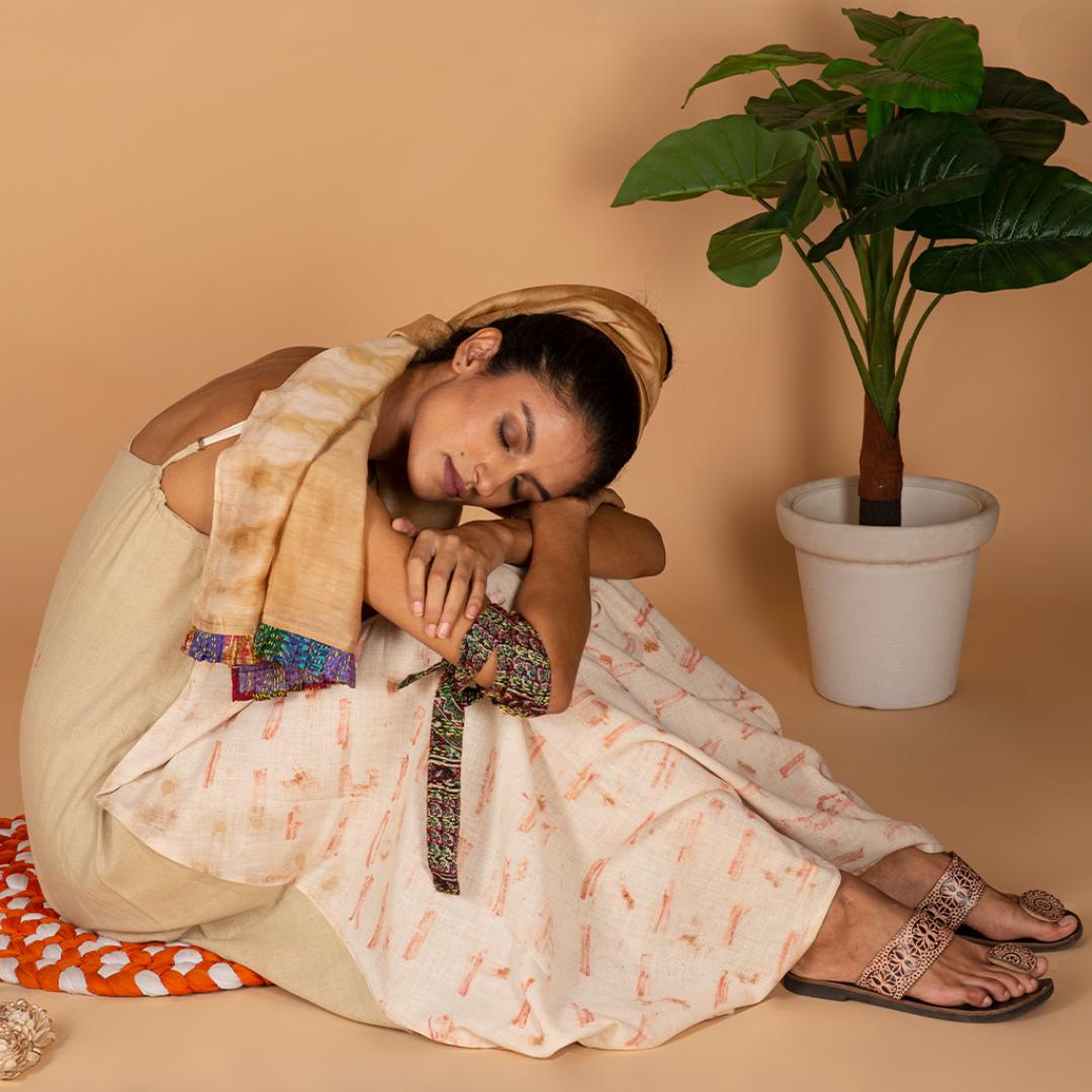 Bageeya “Irish” Natural Dyed Handcrafted Handwoven Organic Cotton Strap Dress | Crafted with Manjishta