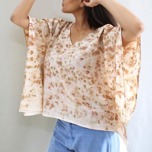 Bageeya "Pak" Handwoven Organic cotton Crop top | Crafted with Sacred Temple Roses