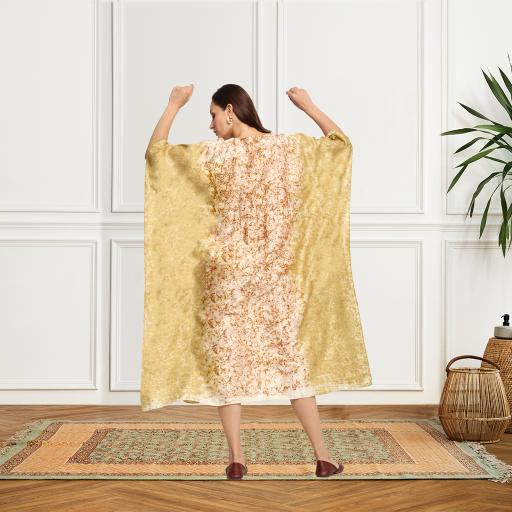 Bageeya “Bageecha” Natural Dyed Handcrafted Handwoven Katan silk Cocktail dress | Crafted with Harda and Marigold