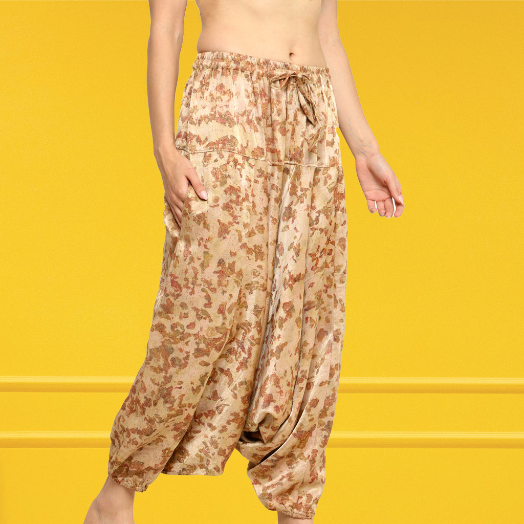 Bageeya " Surya " Harem Pants | Handwoven Mashru Crafted with Temple Marigold