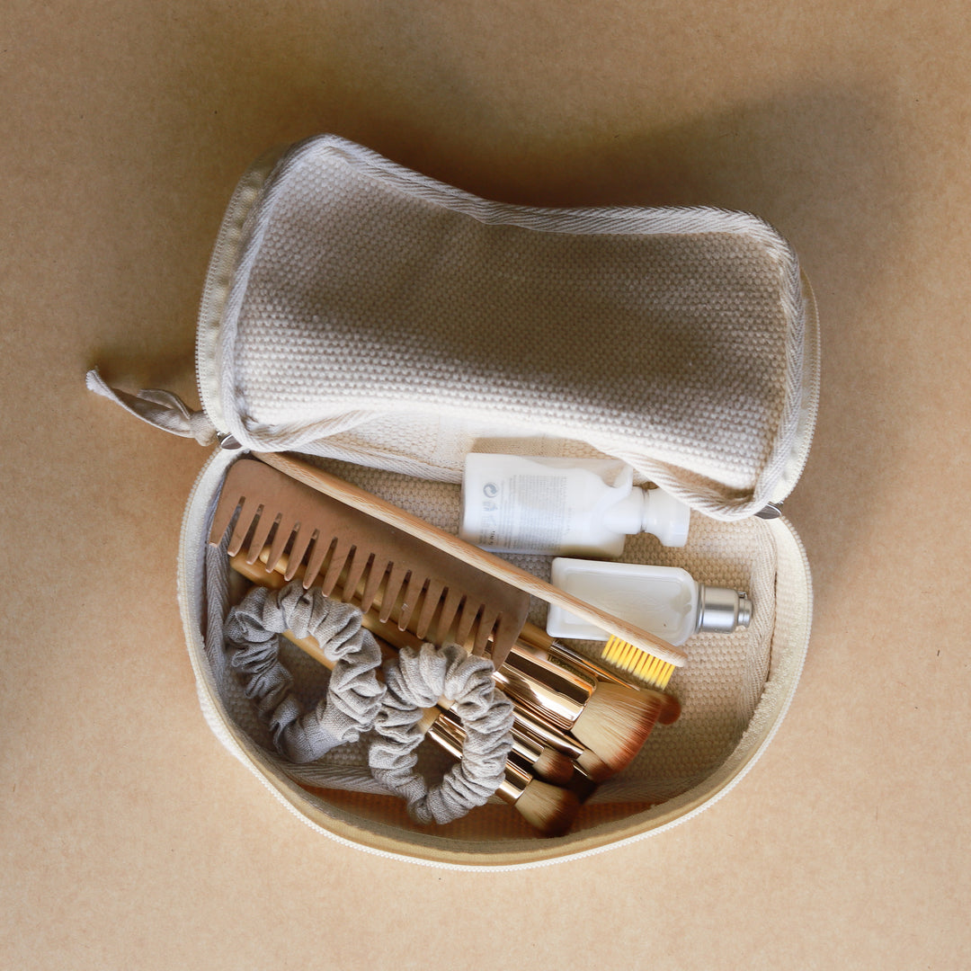 Akiiko Woven Cotton Box Pouches | Full Zip Opening | Set of 3