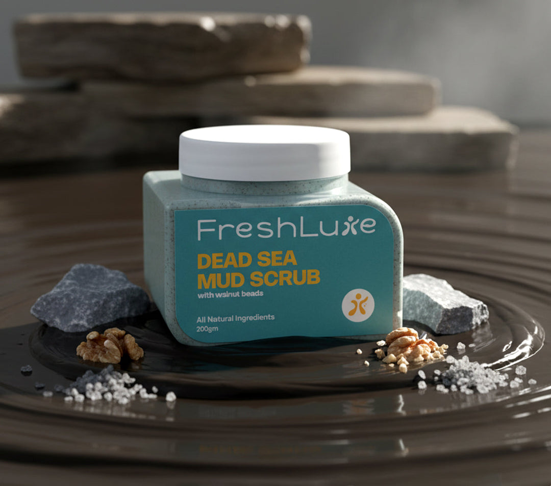 Dead Sea Mud Face & Body Scrub | Lactic Acid for Detan, Exfoliation & Skin Brightening | 200gm