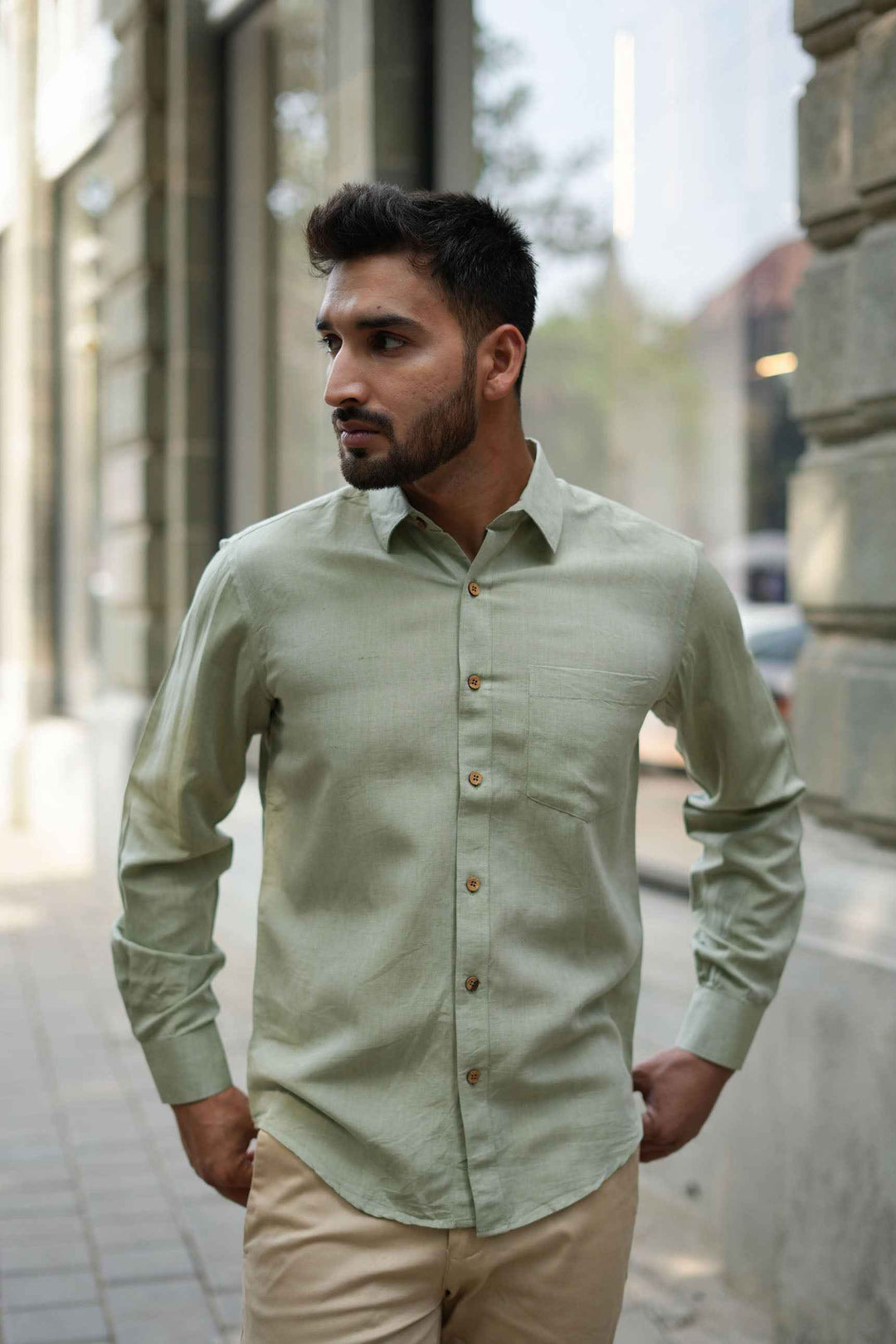 Earthy Route Military Green · Full Sleeve Shirt