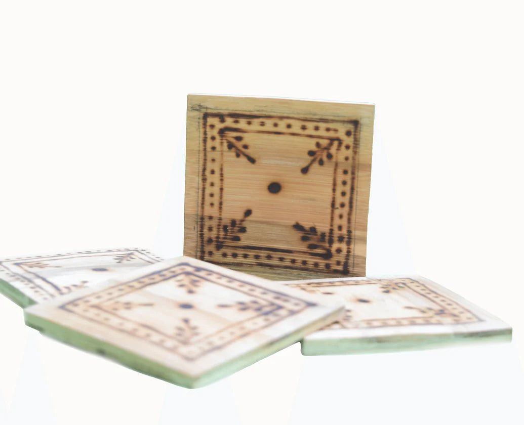 Handmade Bamboo Coasters  - 6 pieces