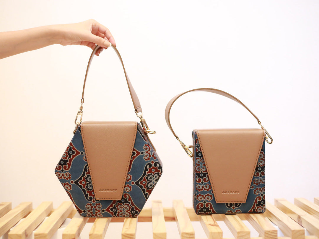 AXTRACT Blue Edgebox - Rectangular Kutchi Handcrafted Bag