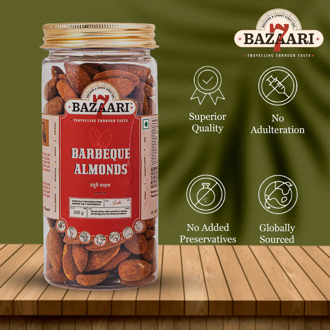7 Bazaari Roasted Almond Barbeque 200 gm