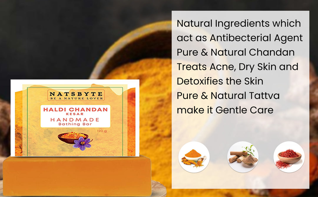 Natsbyte Handmade Haldi Chandan Soap for Bath - 120g