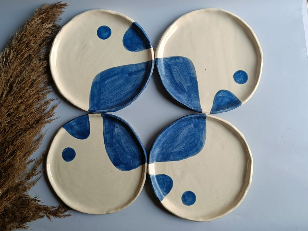 Ocean Flow Quarter Plate - Studio Pottery
