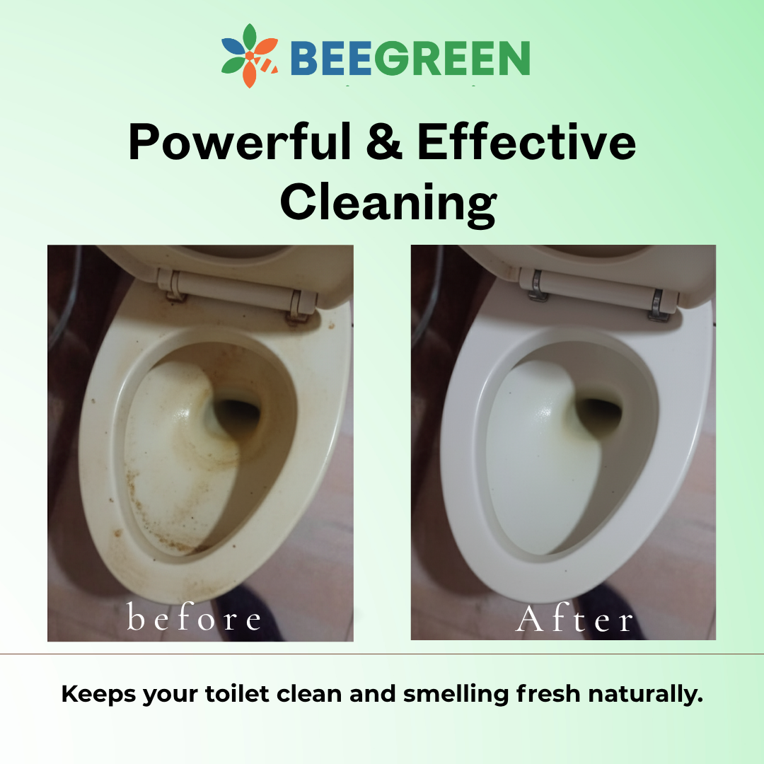 BeeGreen – Natural Toilet Cleaner - Herbal & Natural Ingredients, Eco Friendly, Biodegradable, Safe for Kids & Pets, No Chemicals, SLS Free, Green Cleaner
