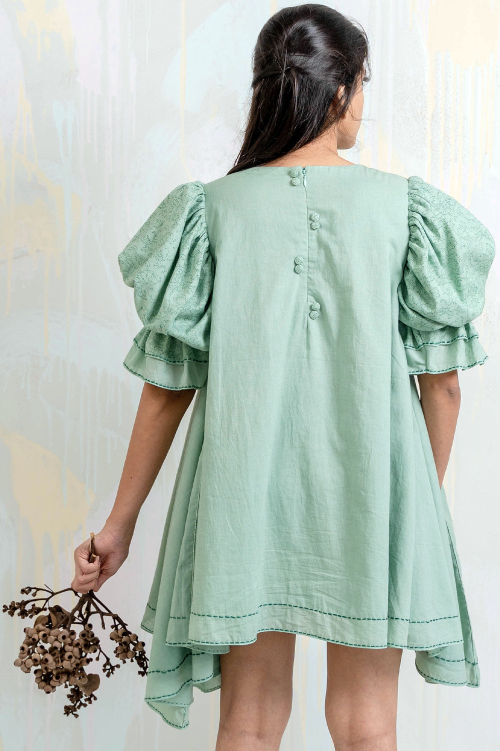 ITIDOR very Short Dress- Flared Uneven Hem