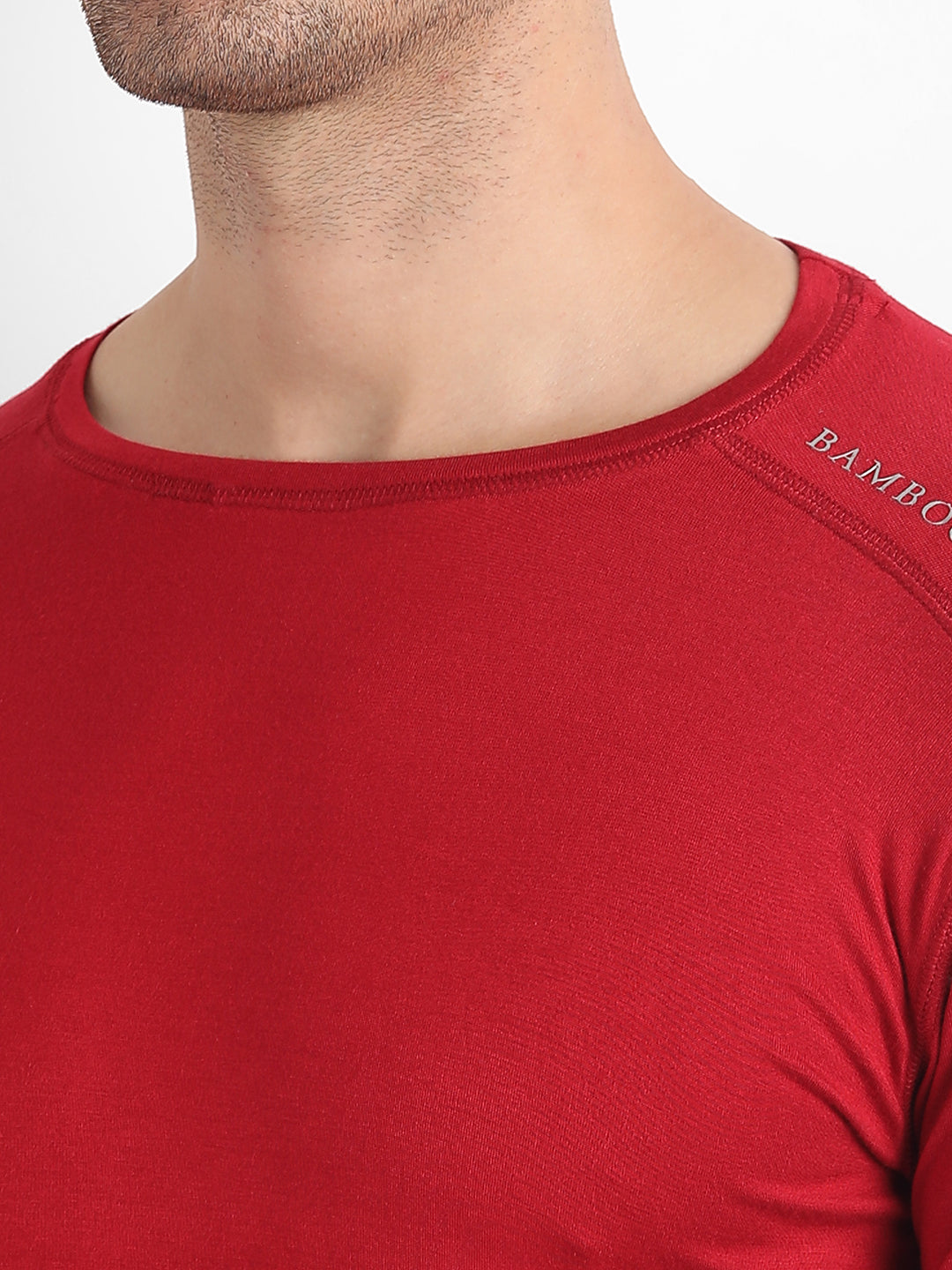 Bamboo Fabric Maroon T-shirt For Men