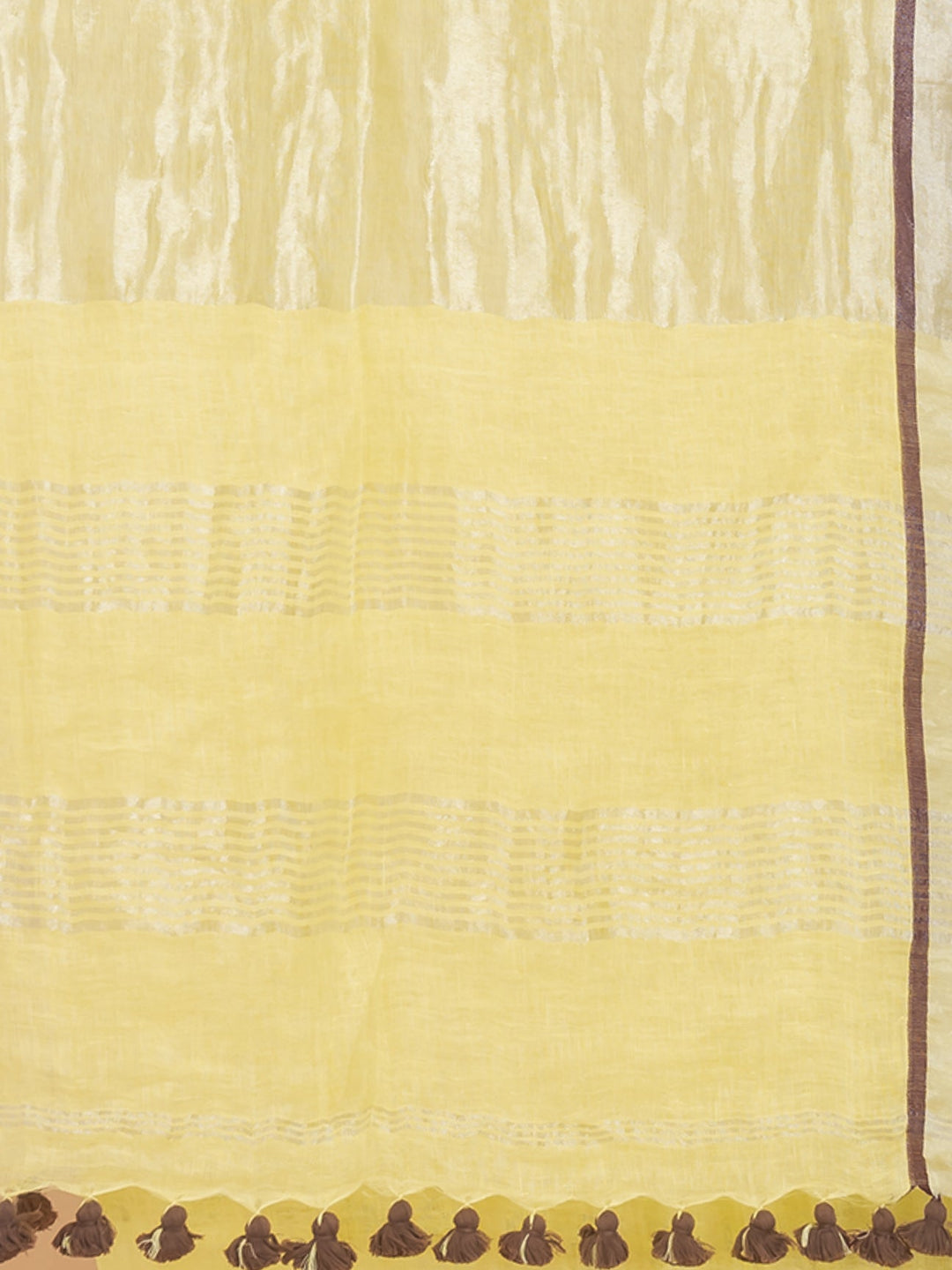 OCAU Saffron Kiss - Pure Linen Solid Saree With Contrast Border Without Blouse Piece l Golden Ochre