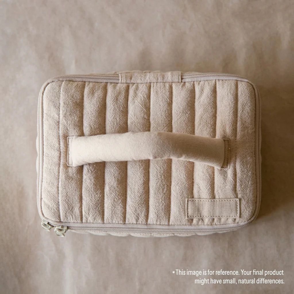 Akiiko Wheat Crinkle Makeup Vanity Pouch
