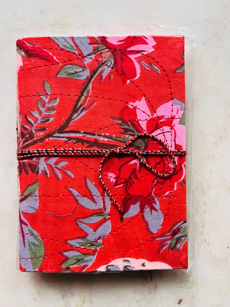 Handcrafted Fabric Diary | 18 × 13 cm | Peekaboo | Softbound with Strings