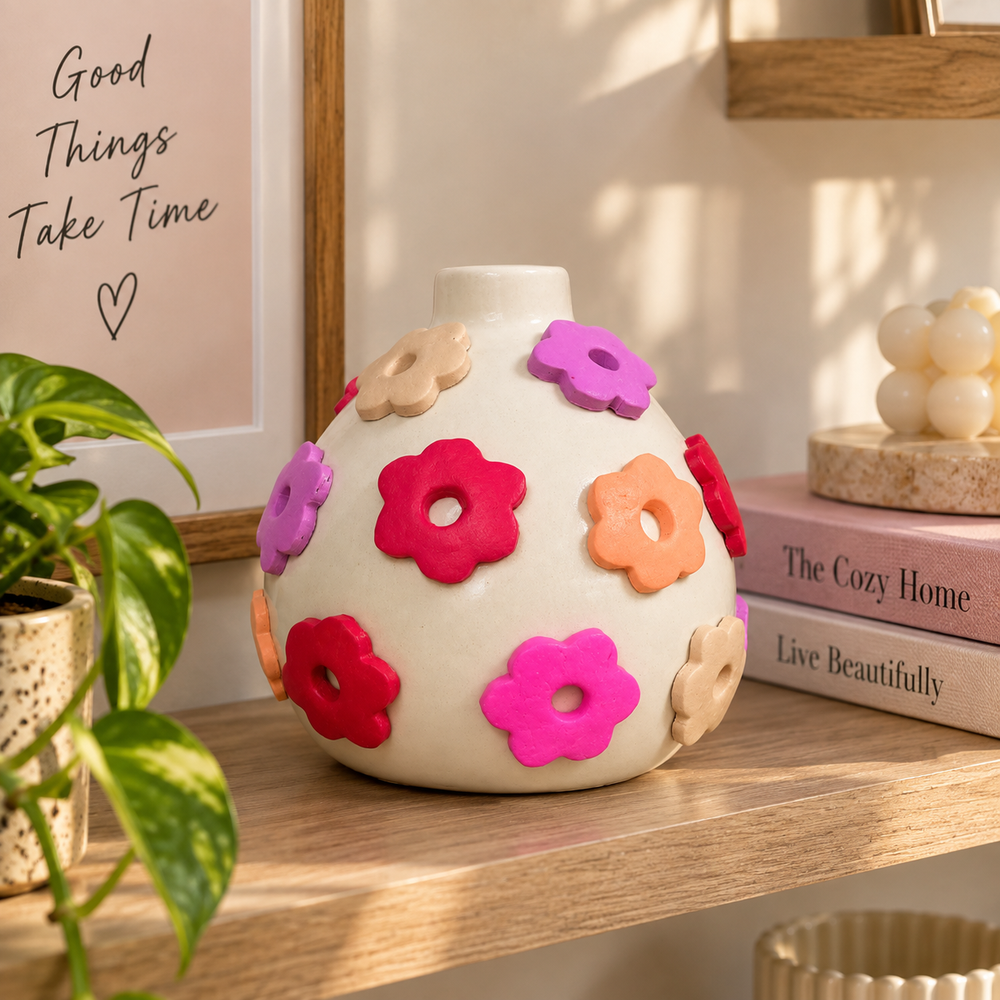 Jardin Colore – 3D Floral Ceramic Vase