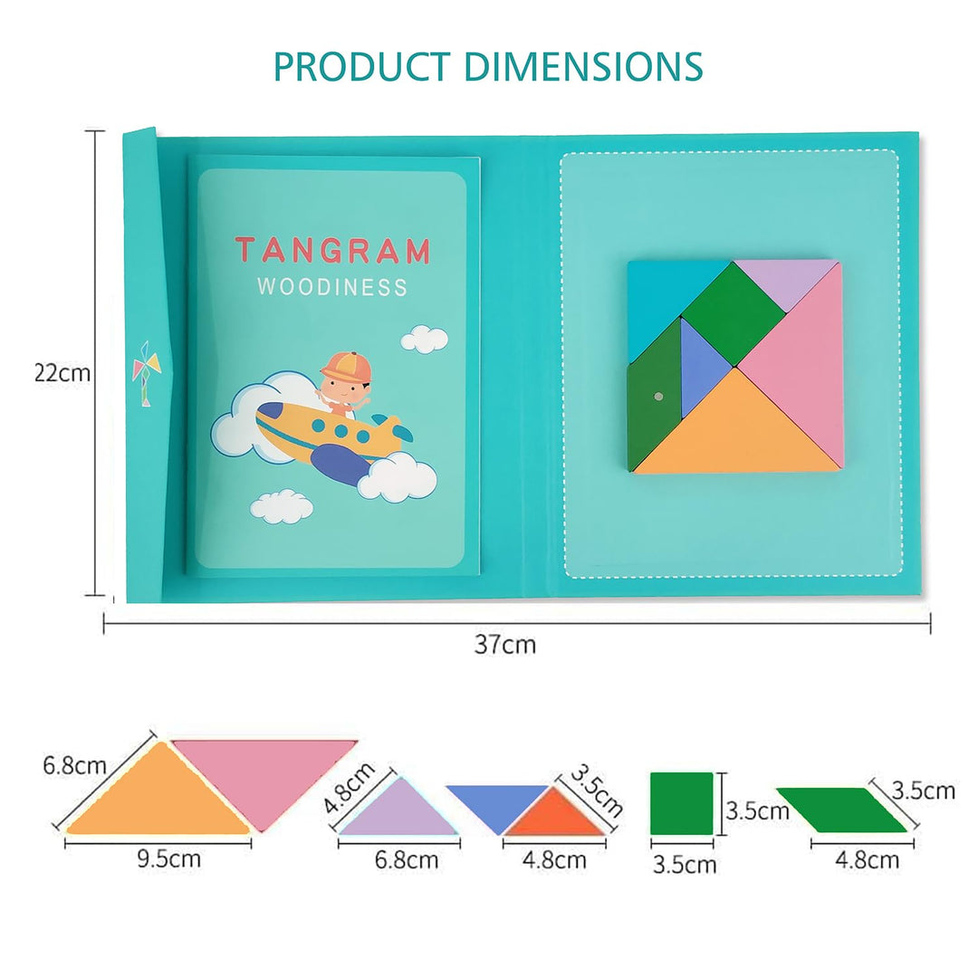 Wudly Wooden Magnetic Tangram Puzzle