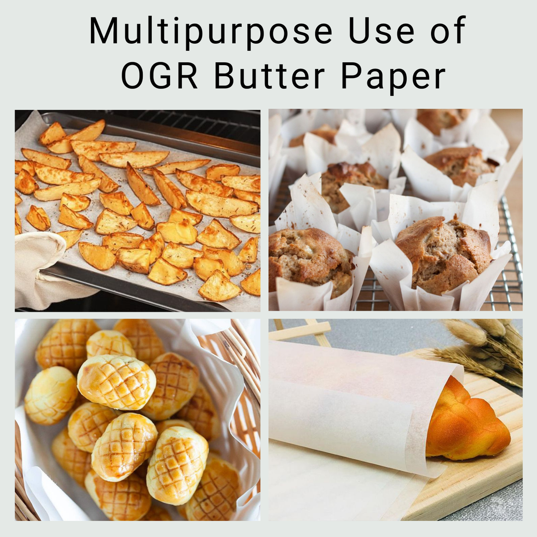 Imvelo OGR Wrapping n Baking Paper Roll 1 Kg - Non Stick, Oil Proof Butter Paper Roll, Food Safe, Chemical Free Parchment Paper for Air Fryer, Oven, Microwave & Baking Cake, Baking Essentials - 1 Roll