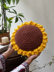 Ishmades Crochet Sunflower Cushion